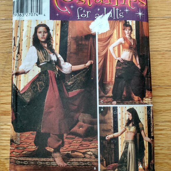 Peasant Blouse Skirt Belly Dancer Costume Sewing Pattern Size 14-20 5359 - Picture 2 of 12